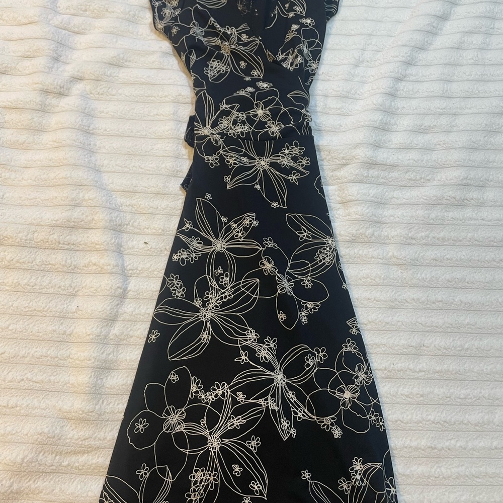 Black Floral-Print Y2K  Dress